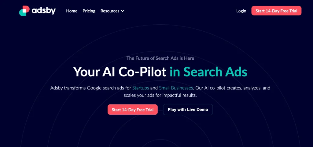 Best CTA examples - Adsby's Homepage
