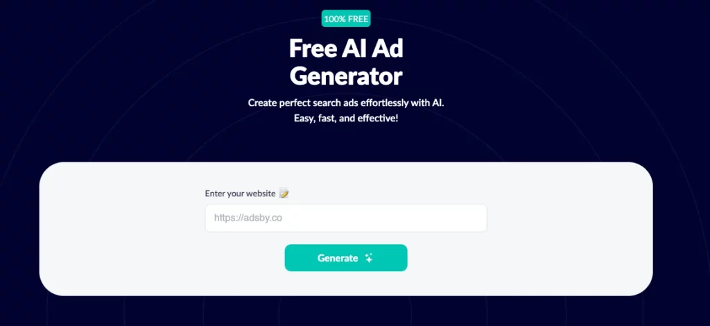 Free AI Ad Generator by Adsby