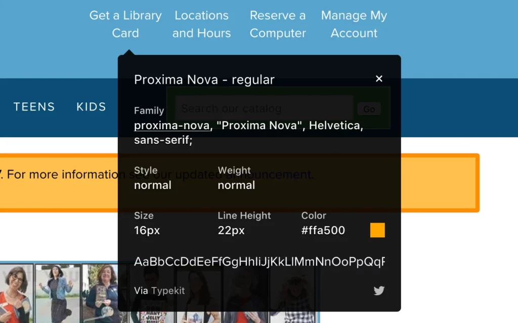 WhatFont extension