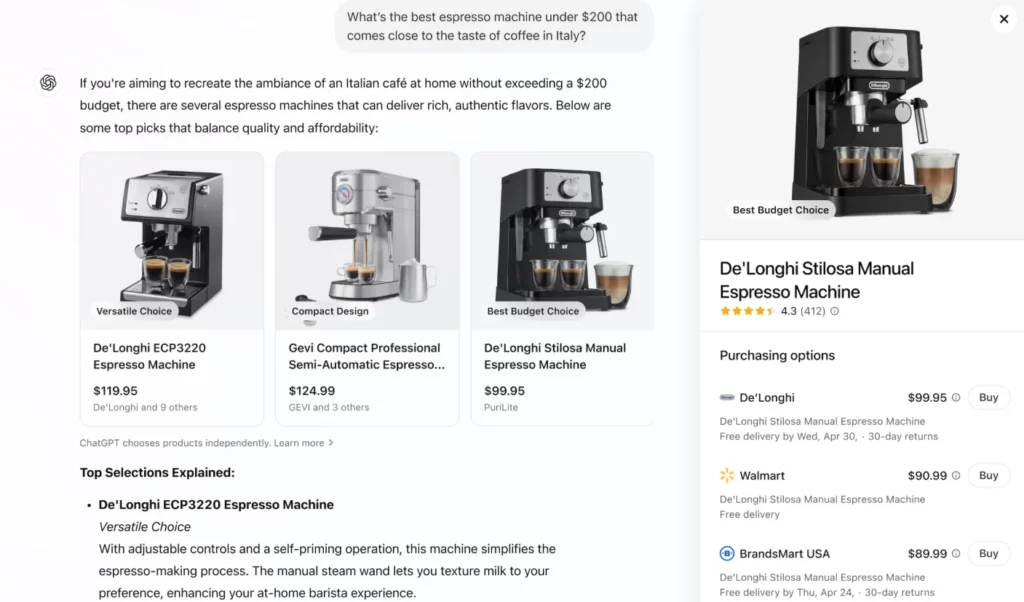 Chatgpt shopping feature